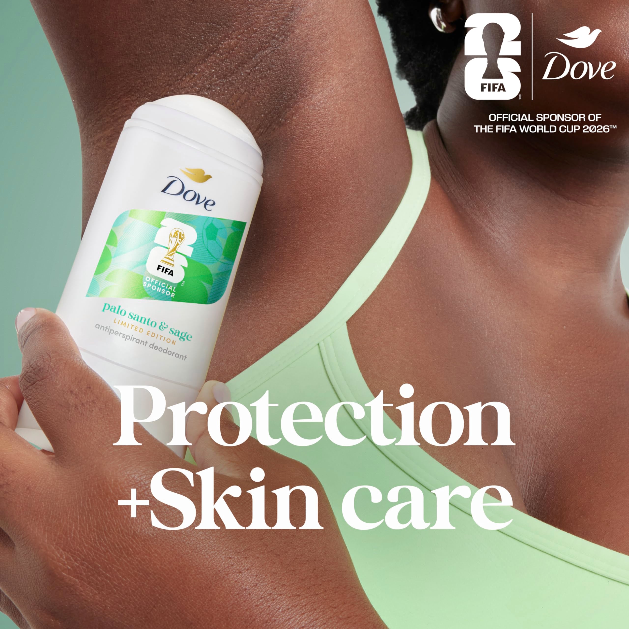 Dove Palo Santo & Sage label promotes alcohol-free, gentle underarm care.