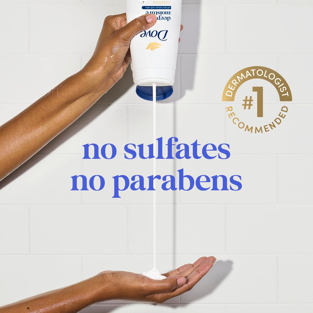 Dove Pampering bottle, highlighting indulgent scent and mild cleansing