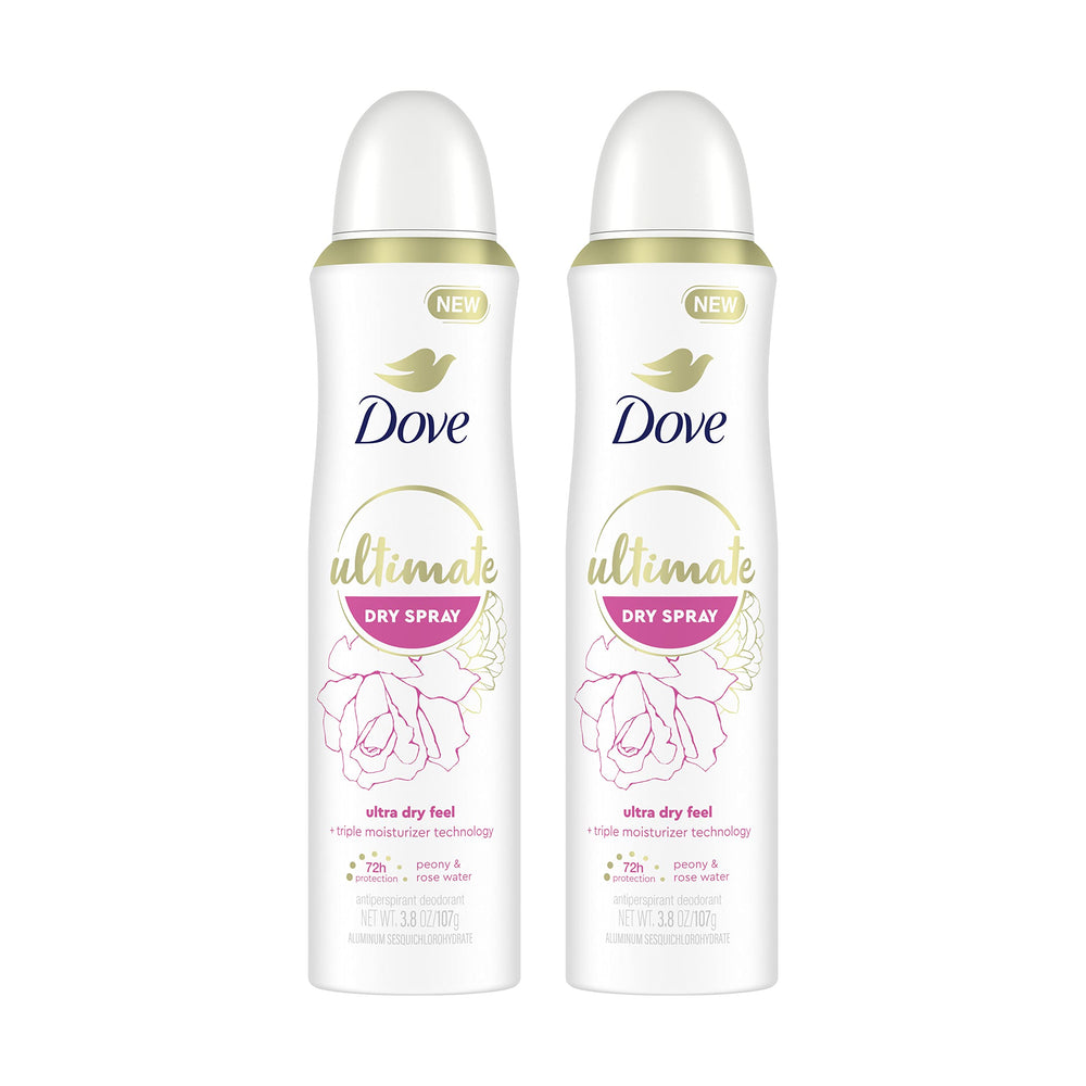 Dove Peonia y Agua de Rosa: spray seco para frescura duradera.