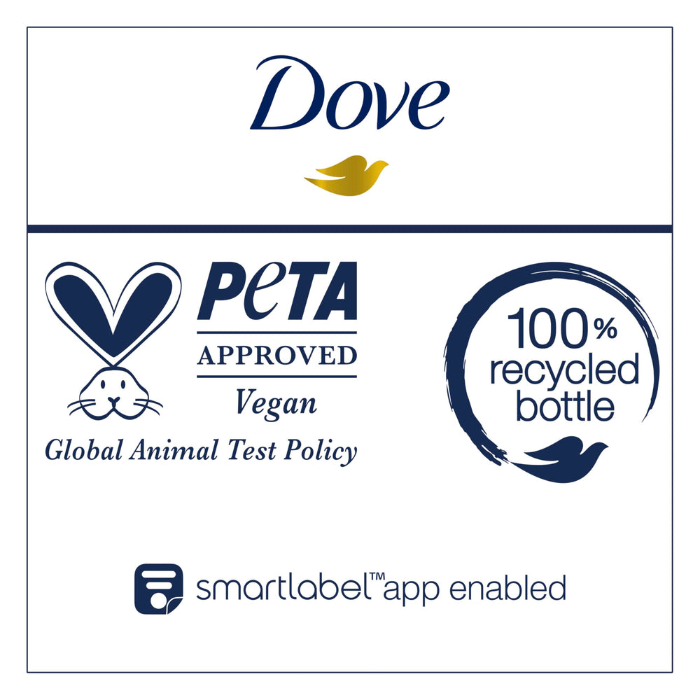 Dove Peppermint Bark 100% recycled bottle emphasizes eco-friendly packaging.