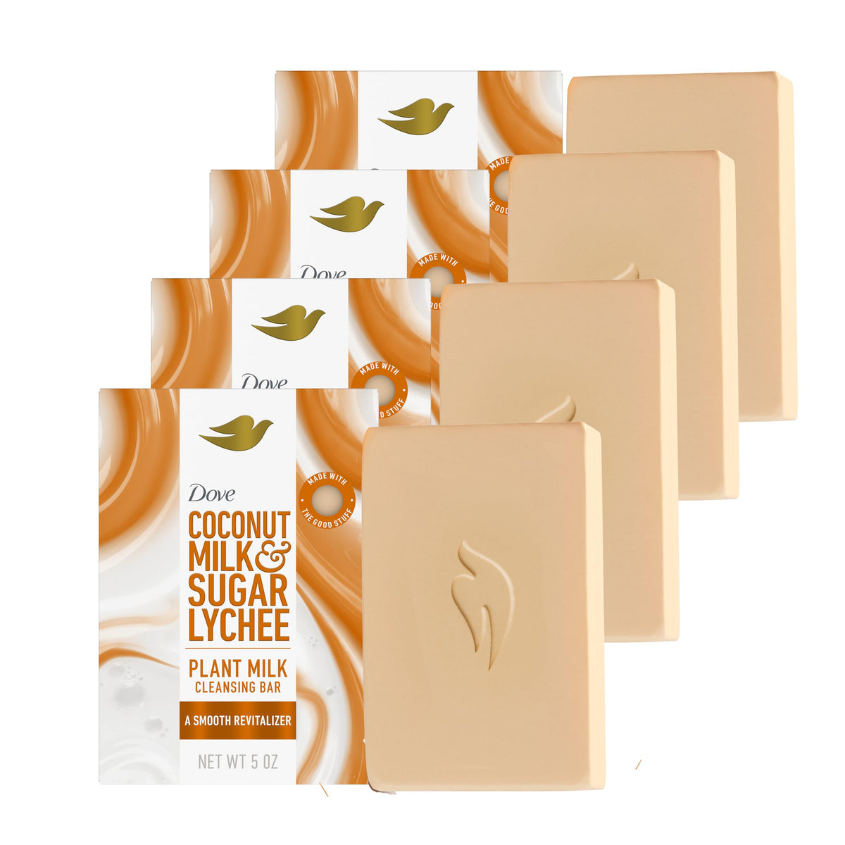 Dove Plant Milk barra coco-leche, limpieza suave para piel hidratada