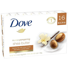 Dove Purely Pampering Shea Butter Bar with warm vanilla scent for soft, hydrated skin