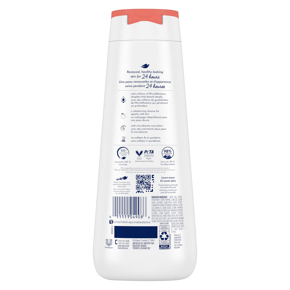 Dove Rebalancing application demonstrates generous cleanse and skin-softening effect