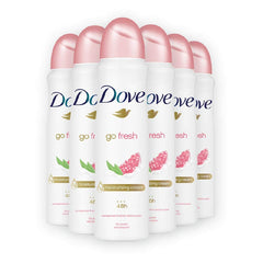 Dove Red Body Spray Pomegranate front six-pack showcases a refreshing daily fragrance for everyday freshness.