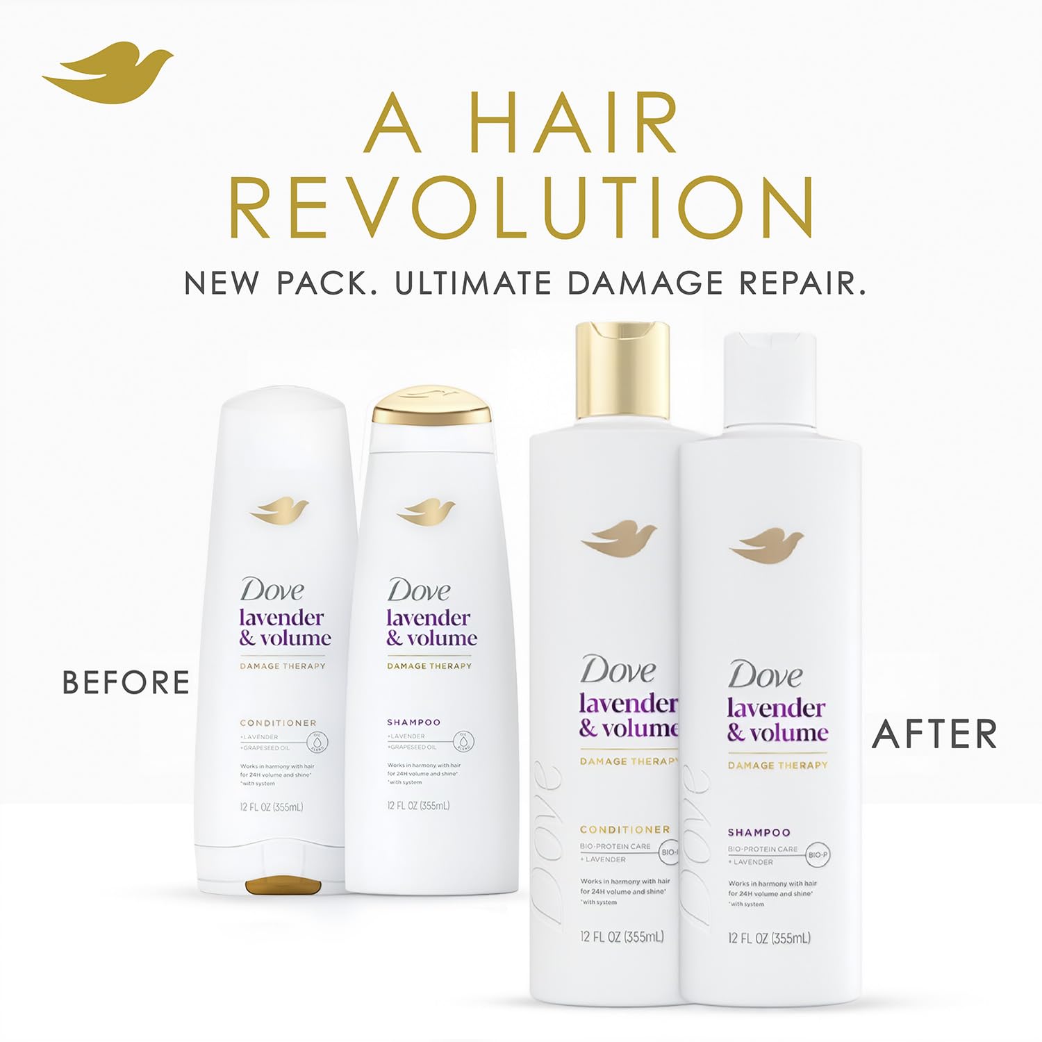 Dove Repara daño lavanda: ayuda a mitigar signos de daño del cabello.