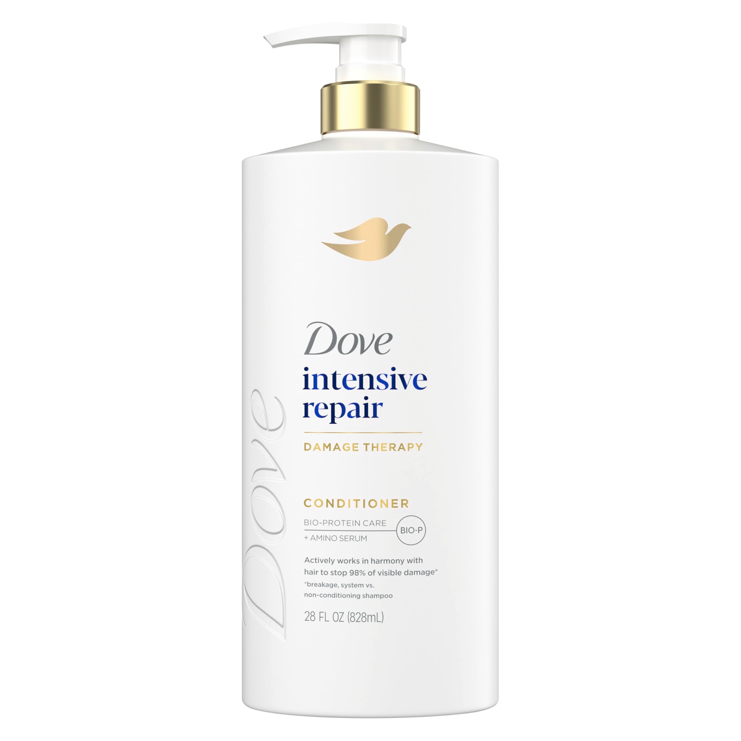 Dove Reparación Intensiva: acondicionador, botella en primer plano, reparación con cada lavado.
