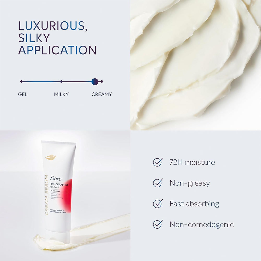 Dove reparador, piel seca extrema mejorando textura.