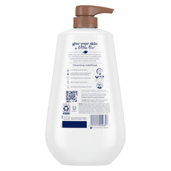 Dove gel de baño restaurador, botella-vertido, aroma coco cacao para una ducha relajante.