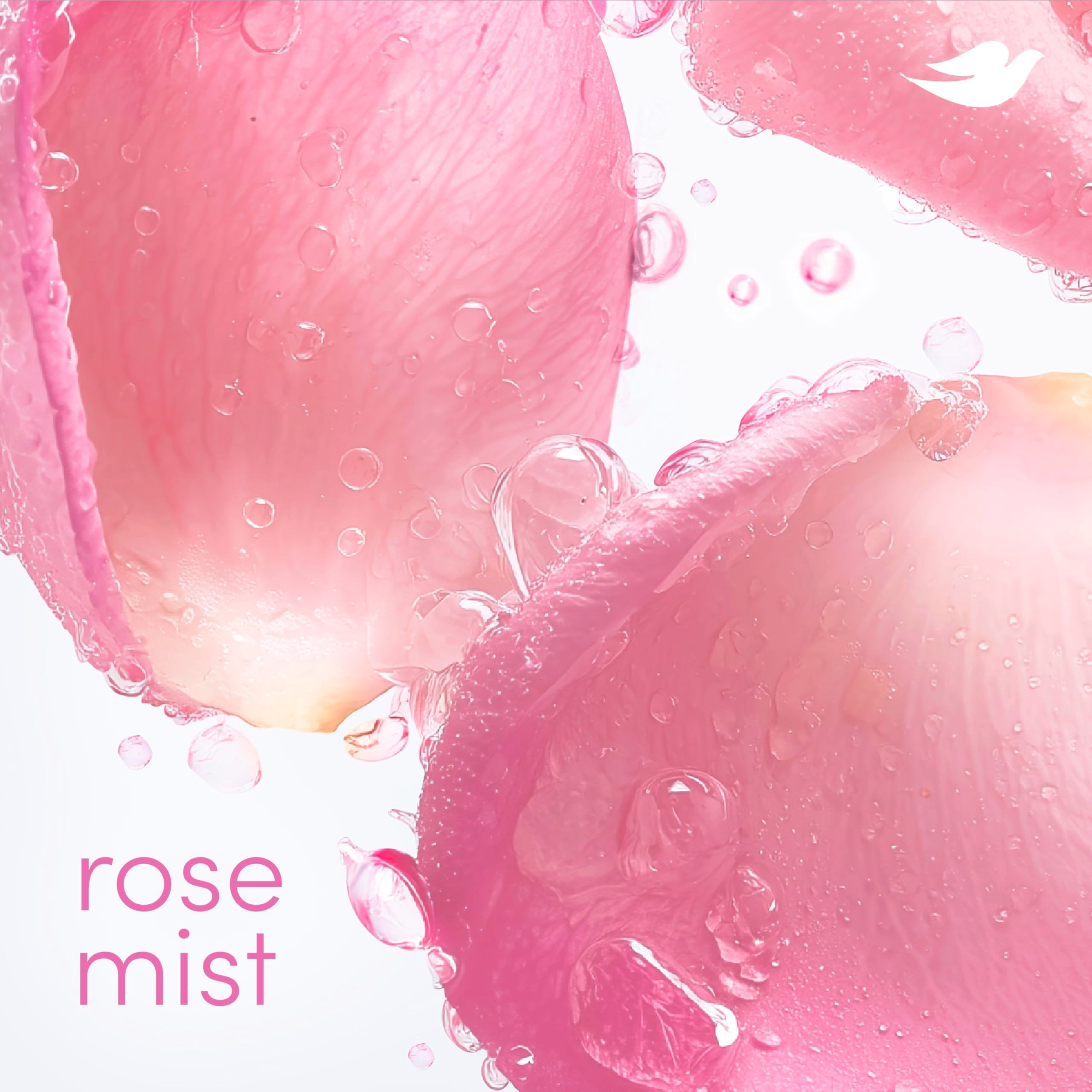 Dove Rose Mist prebiotic glycerin supports soft, hydrated underarm skin.