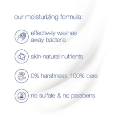 Dove sensitive skin body wash pump close-up showing easy dispensing.