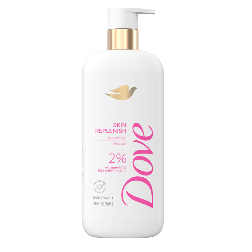 Dove Serum Body Wash: botella en ducha, espuma cremosa e hidratación instantánea