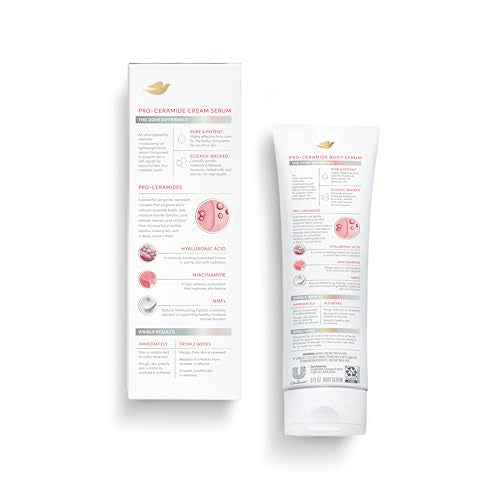 Dove serum corporal, textura satinada para absorción rápida.