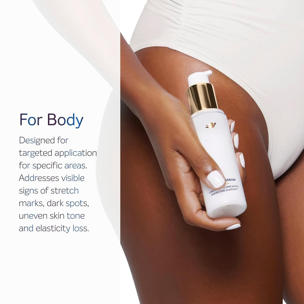 Aplicación de absorción rápida en piel del cuerpo con Dove Targeted Serum.