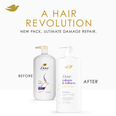Dove Volume & Fullness con biotina aporta nutrición y fortaleza al cabello.