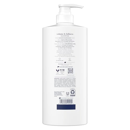 Dove Volume & Fullness enfoque en cabello fino, muestra textura y cuerpo.