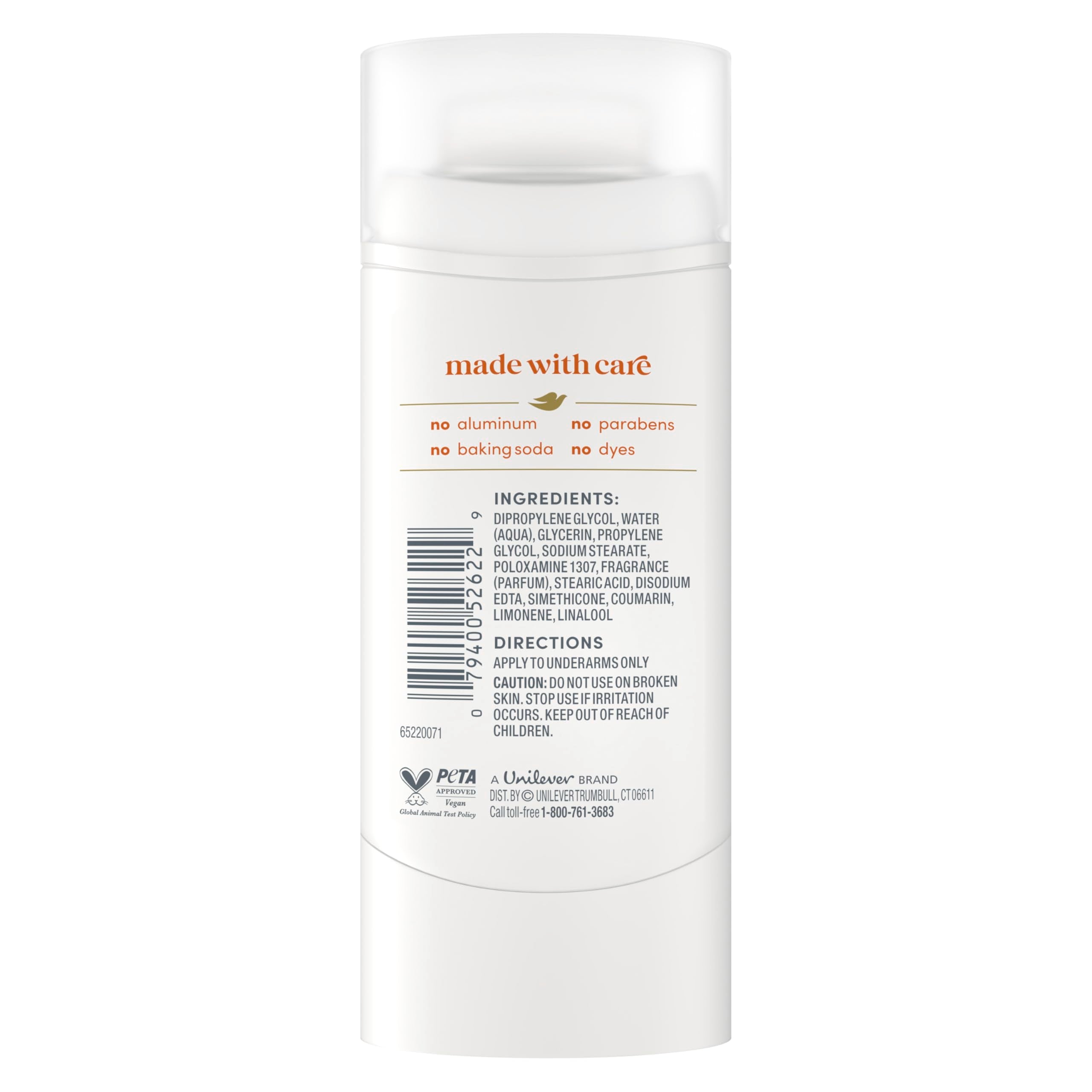 Dove Sparkling Vanilla application image highlights smooth glide and easy use.