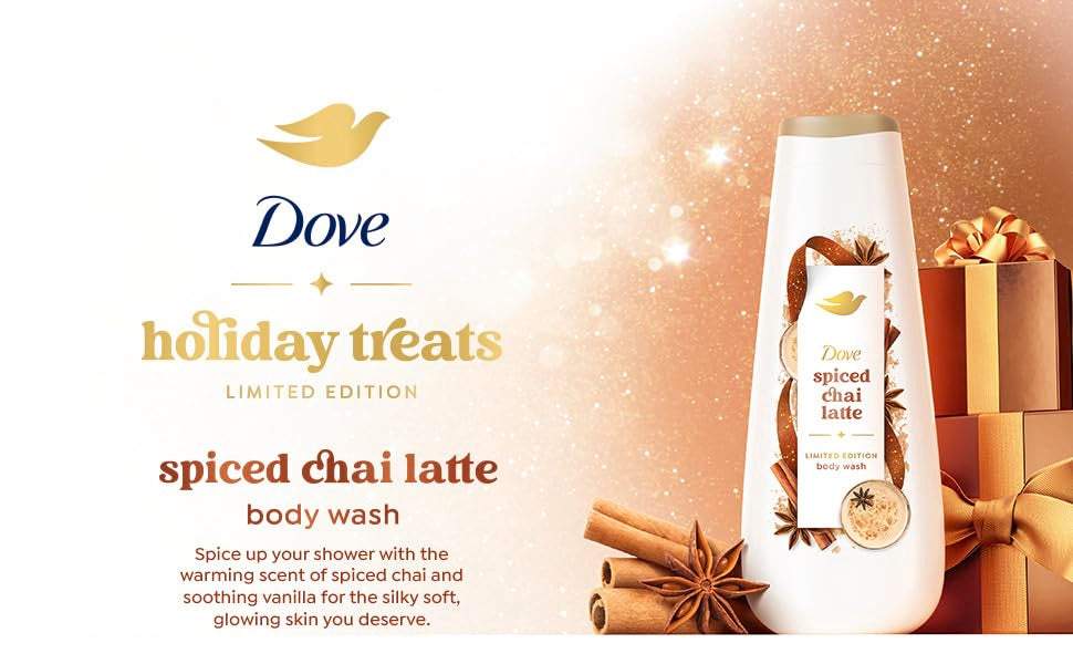 Dove Spiced Chai Latte foamy lather close-up showing 24-hour MicroMoisture.