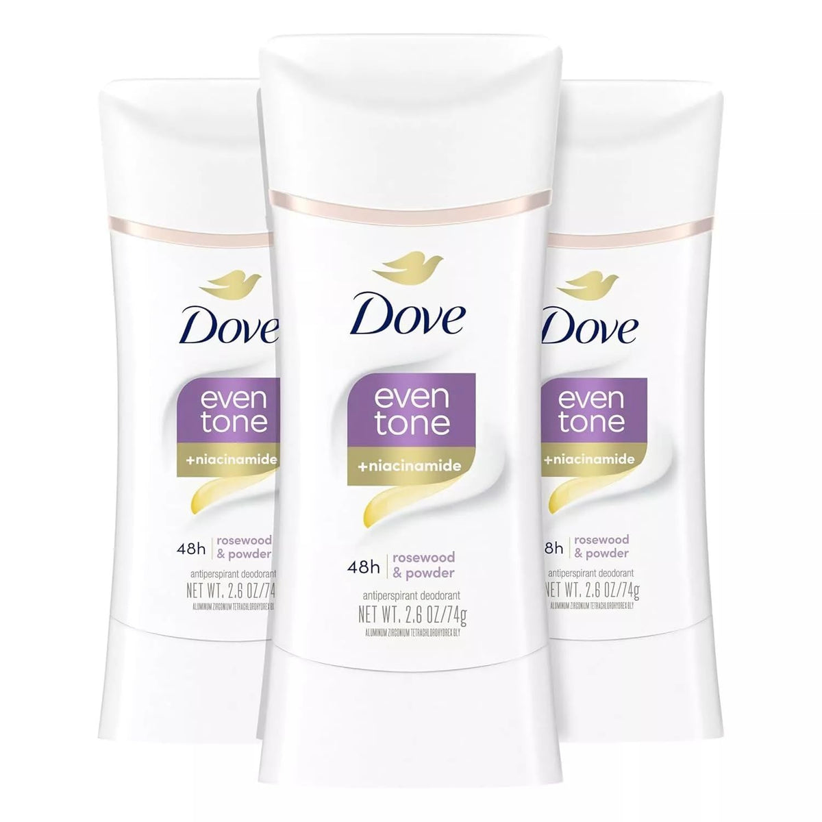 Dove Tono Uniforme Stick aroma rosa y polvo para una experiencia suave