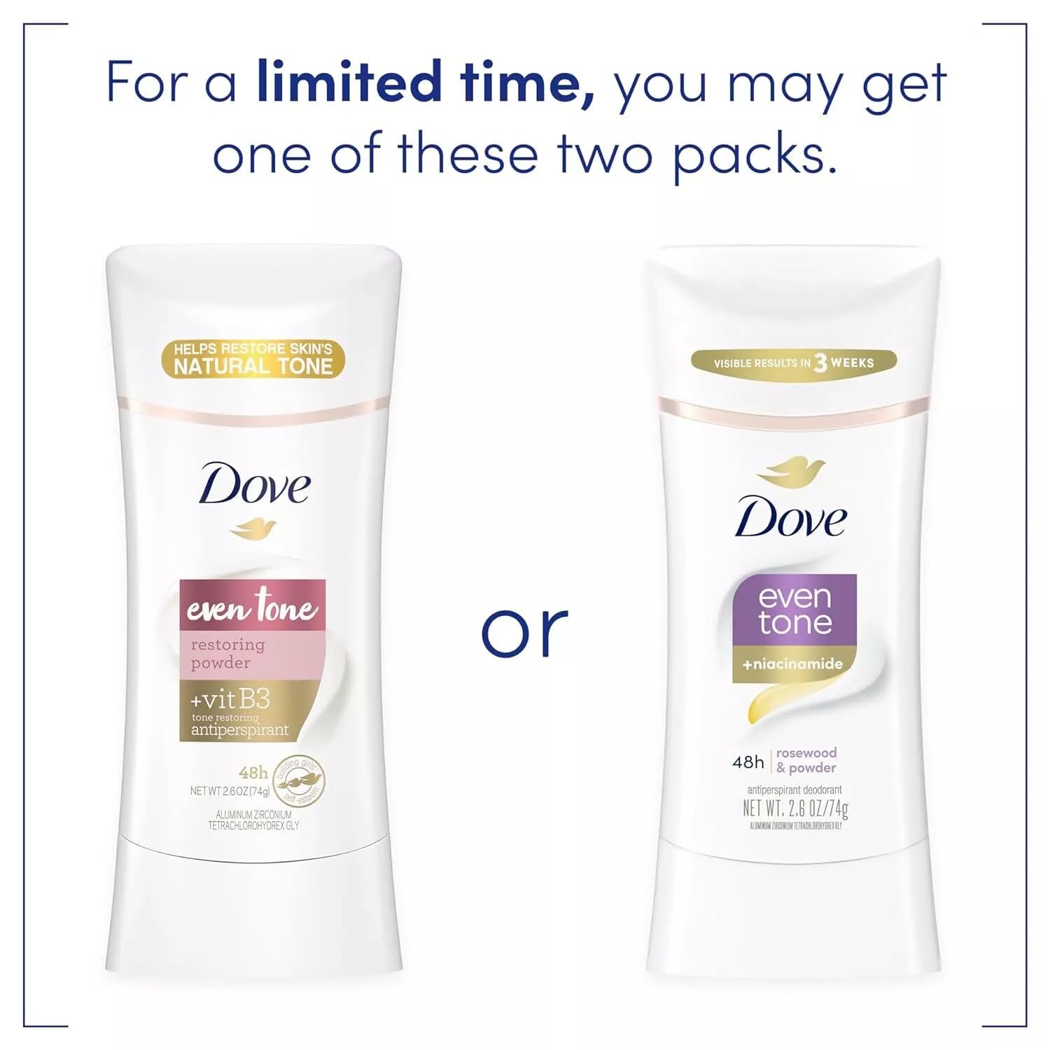 Dove Tono Uniforme Stick tono natural restaurado con uso regular