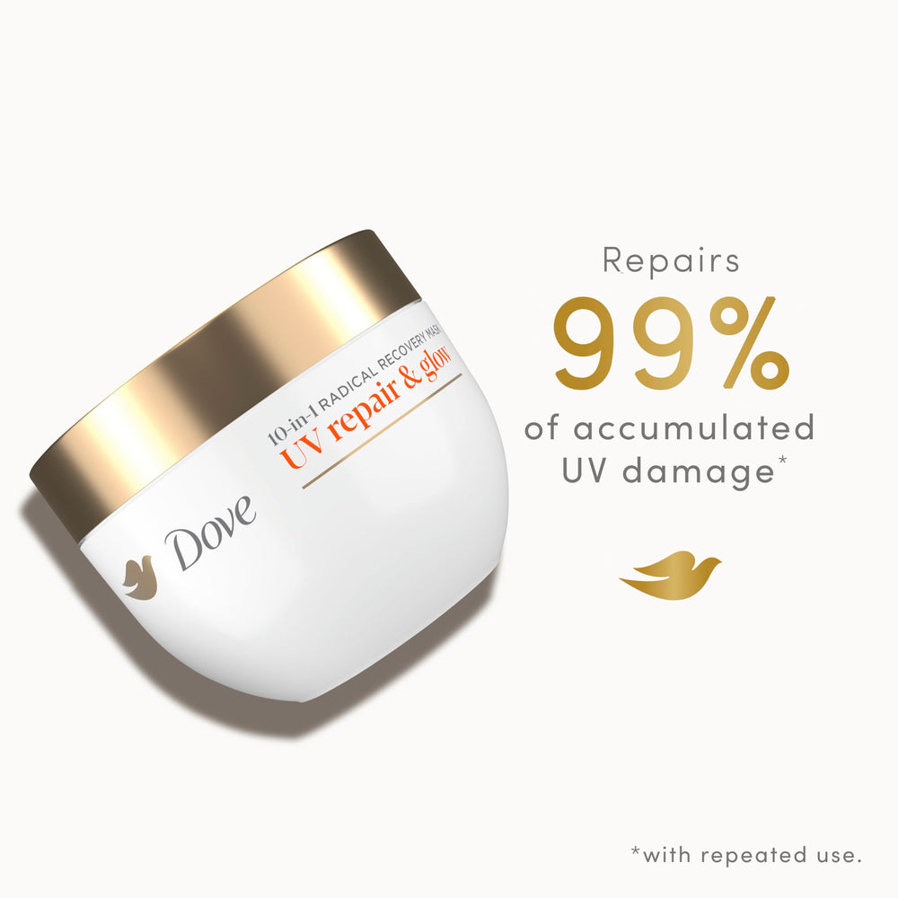 Dove Reparación UV y Brillo: reparación de daño UV acumulado.