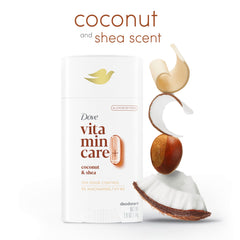 Aplicación suave diaria con Dove VitaminCare+ en barra desodorante.