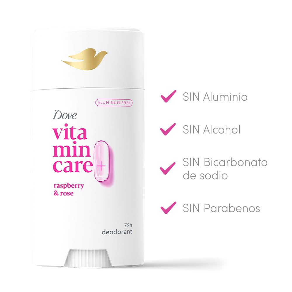 Fragancia de frambuesa y rosa en Dove VitaminCare+.