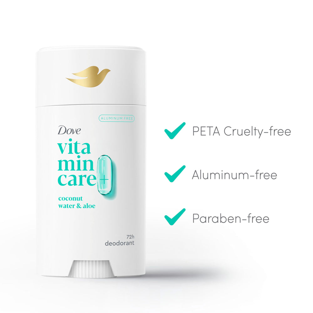 Dove VitaminCare+ fórmula ligera, ideal para axilas sensibles tras depilación.