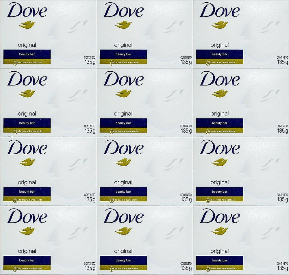 Dove White Cream Bar pack-12 with wrapped bars for daily cleansing.