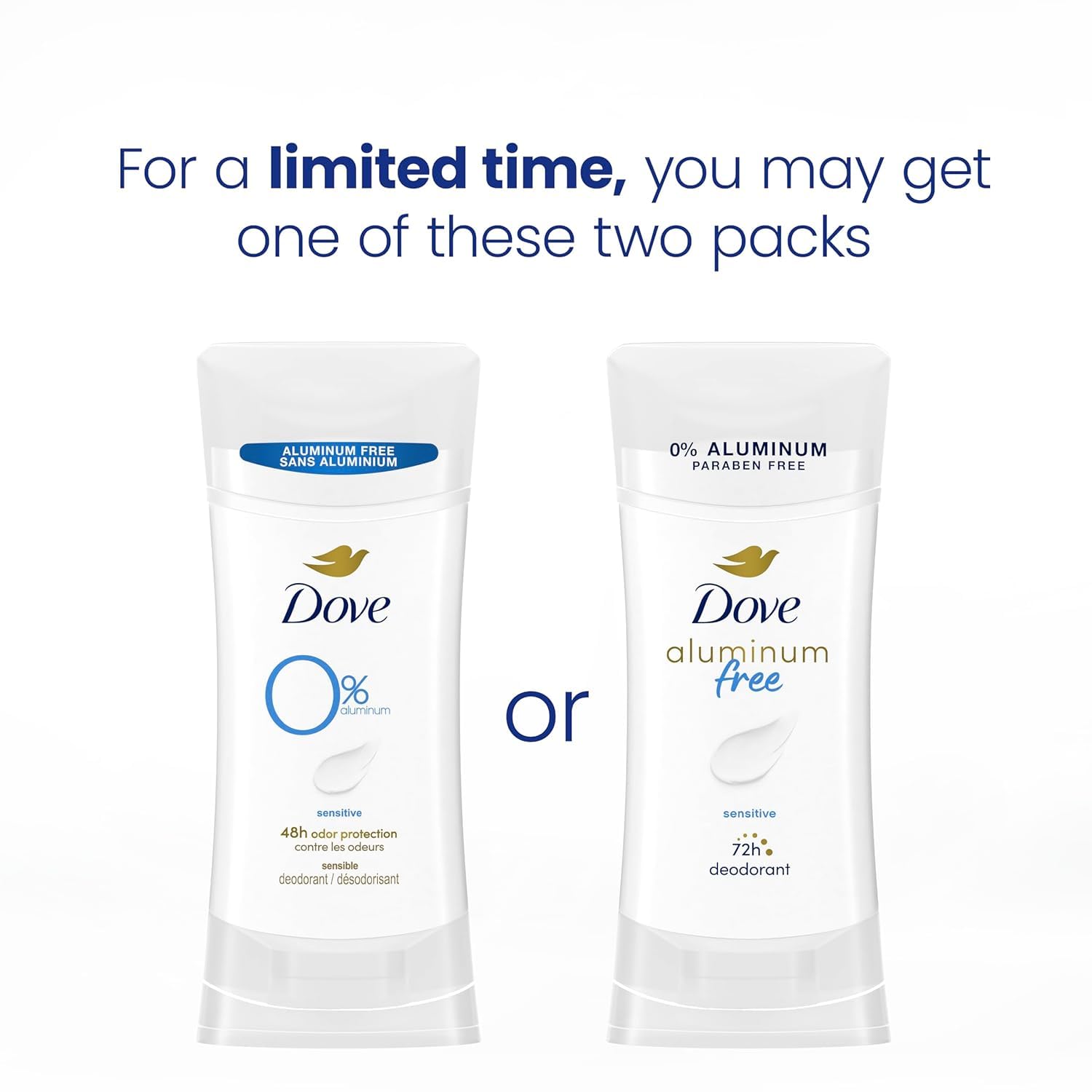 Dove 0% Aluminum Deodorant Stick glides smoothly for comfortable underarms.