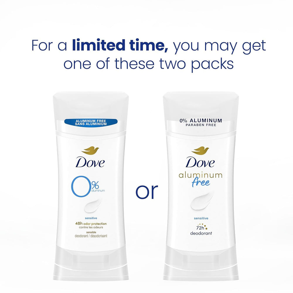 Dove 0% Aluminum Deodorant Stick glides smoothly for comfortable underarms.