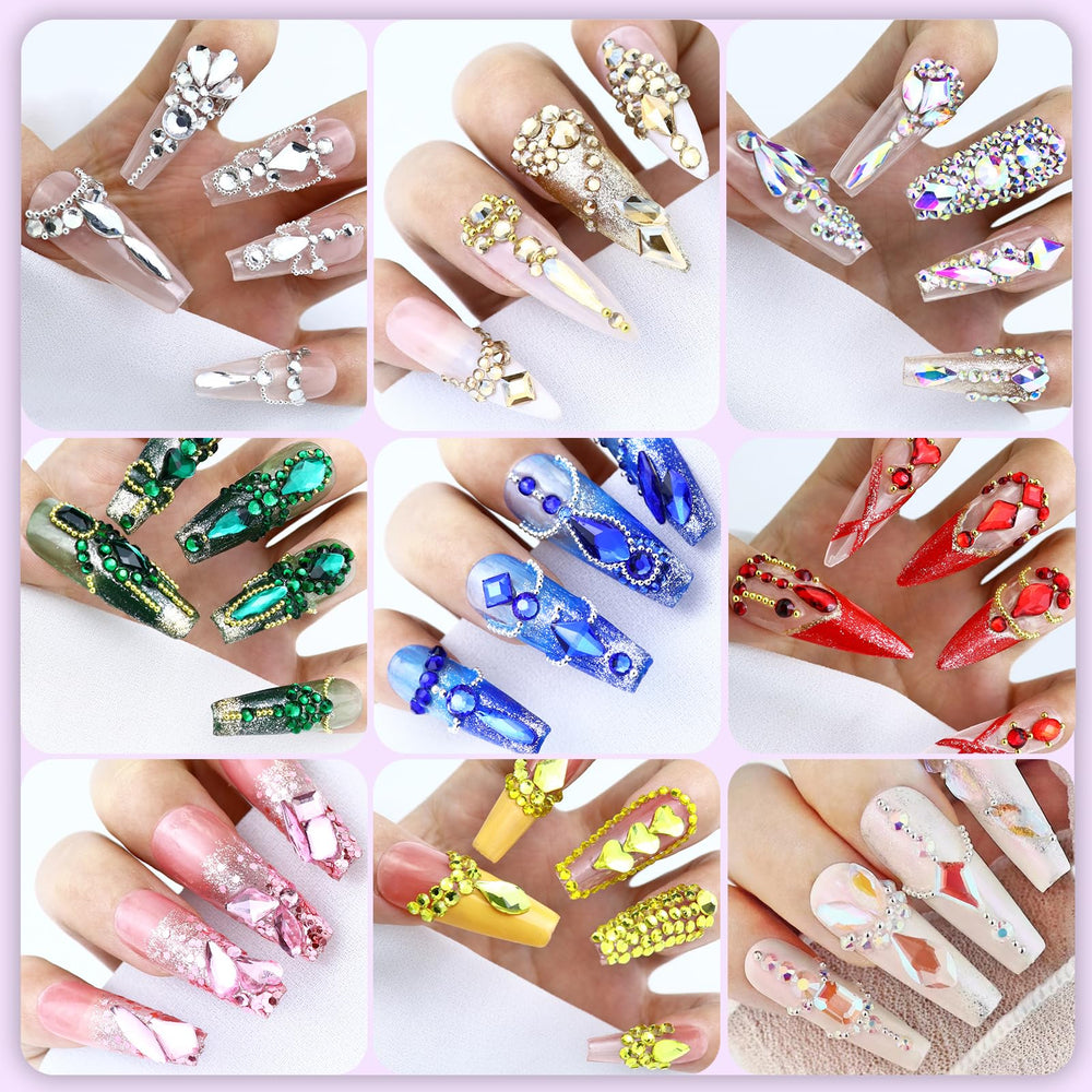 Dowarm Piedras Uñas Base Plana facilita adherencia a uñas naturales.