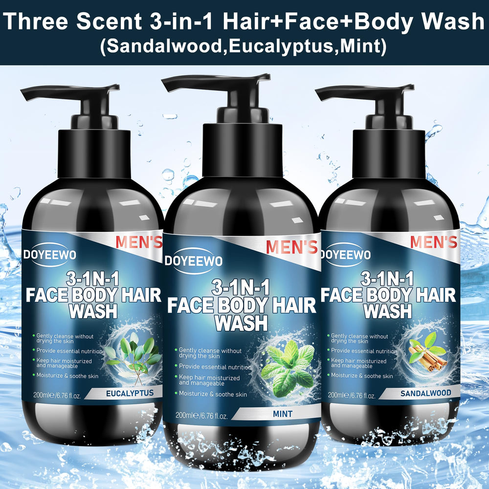 DOYEEWO gel 3en1 cara cuerpo pelo menta, limpieza y frescura en una sola pasada