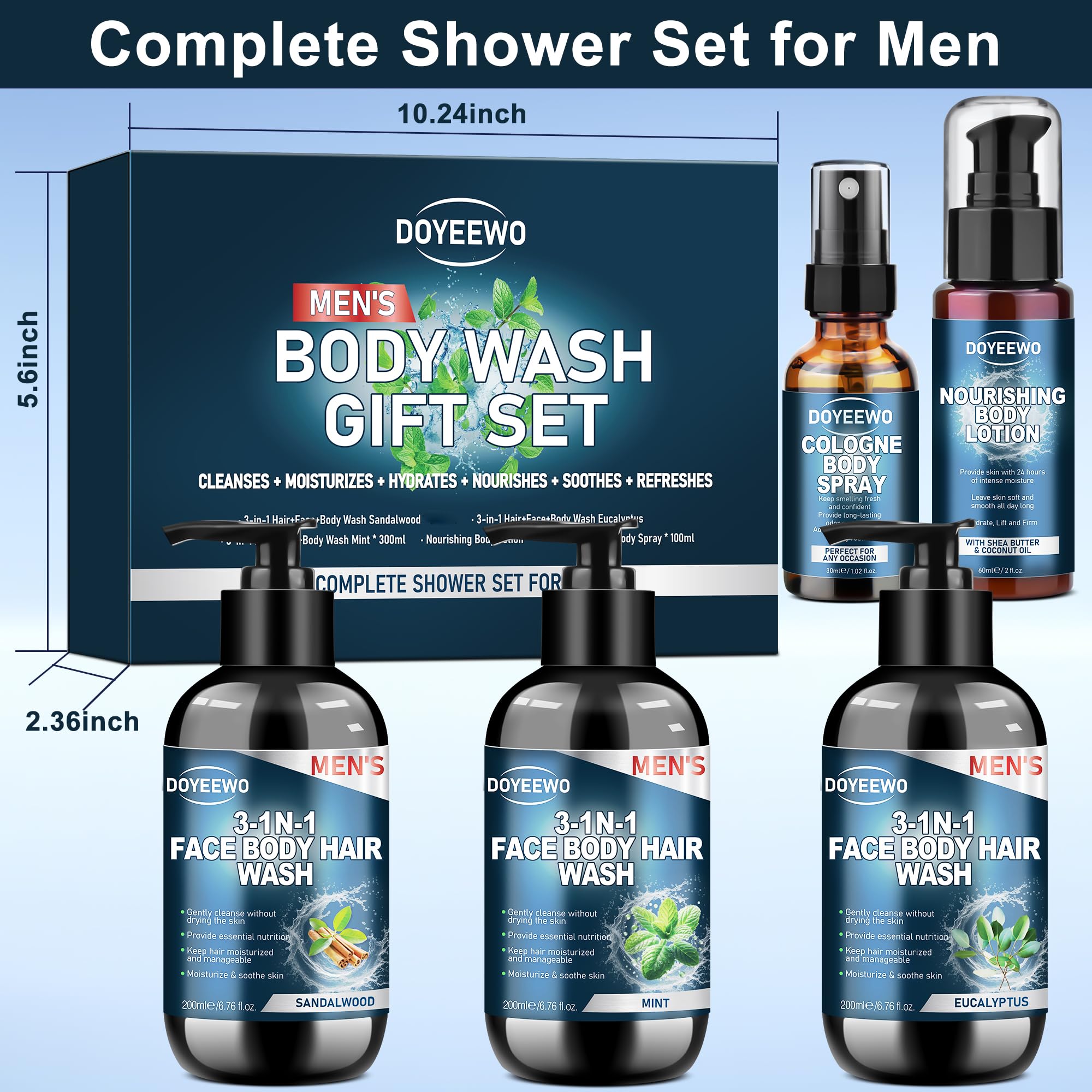 DOYEEWO pack regalo hombre navidad, idea de regalo de cuidado personal