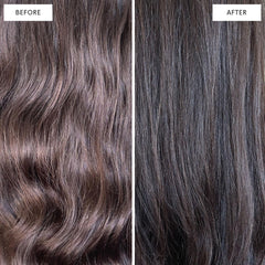 Shampoo neutralizing brassiness on brunette tones during wash.