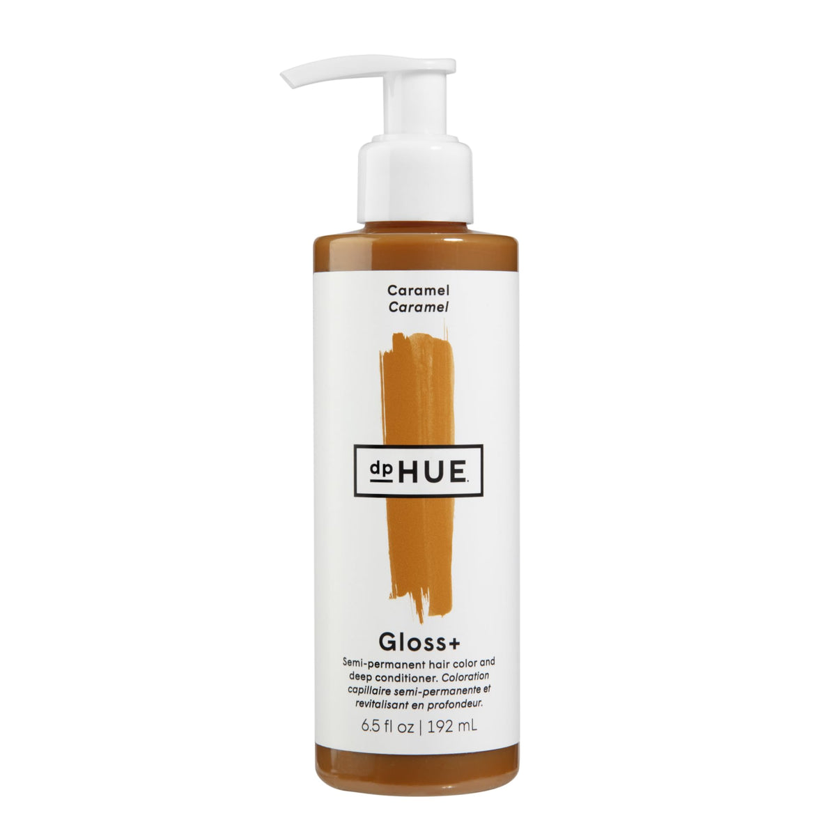 dpHUE Gloss+ Caramel bottle pour highlights warm caramel tones for dark blonde hair