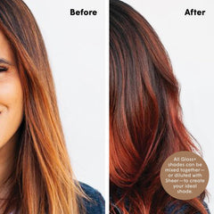 dpHUE Gloss+ Copper on hair with deep copper shine after application