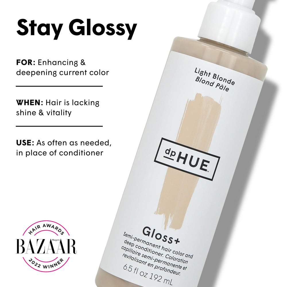 dpHUE Gloss+ Light Blonde on damp hair for even pigment deposition