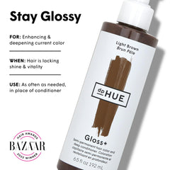 dpHUE Gloss+ Light Brown color-deposit closeup showing warm undertones and shine.