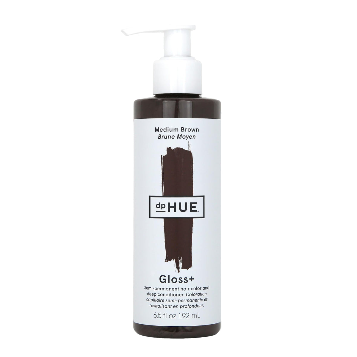 dpHUE Gloss+ Medium Brown bottle pour for quick color boost and shine