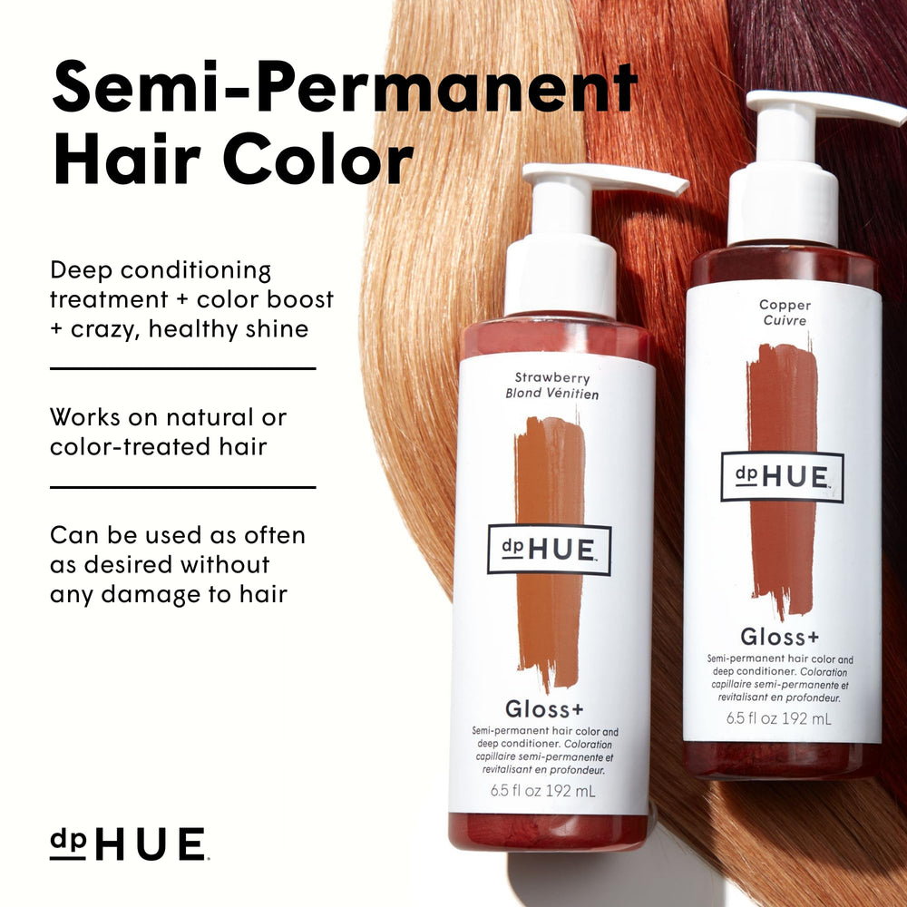 Vegan, sulfate-free Gloss+ Strawberry formula with key ingredients.