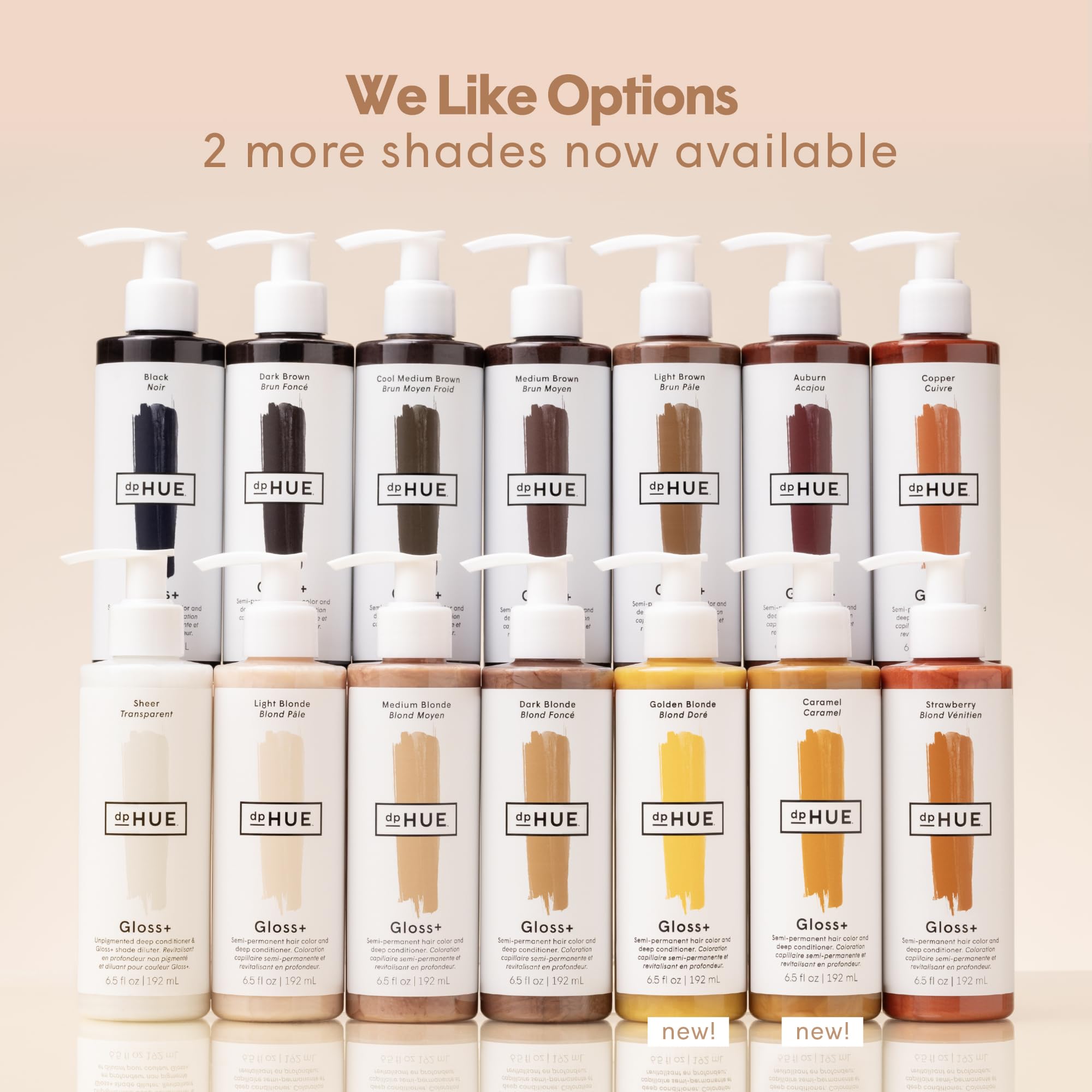 Soft, glossy strands after using dpHUE Gloss+ Strawberry.