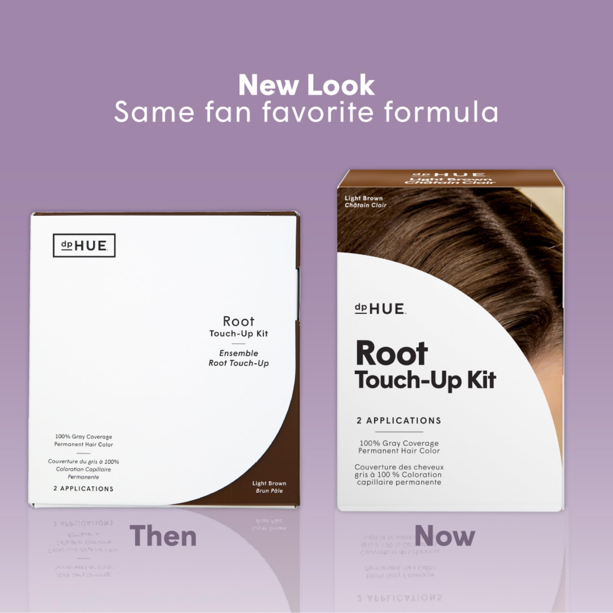 dpHUE Root Touch-Up Kit light brown application step aids precise root color