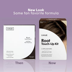 dpHUE Root Touch-Up Kit Medium Brown workstation setup illustrates easy at-home application