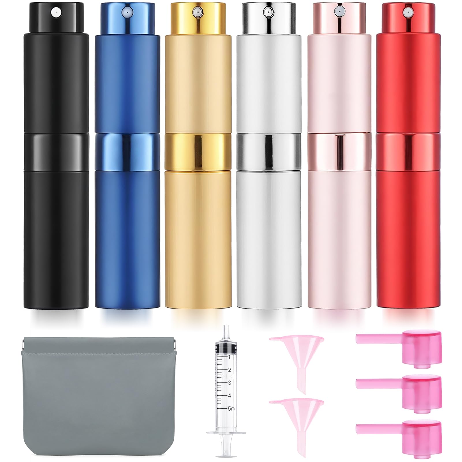 DPLASKA 6-pack empty perfume bottles for easy refills.