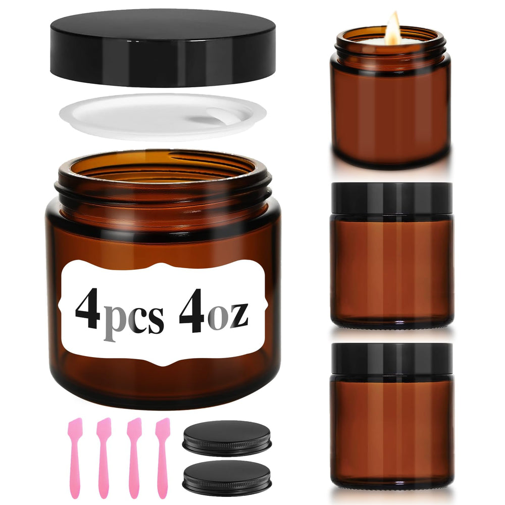 DPLASKA amber glass jar with lid for travel storage and protection