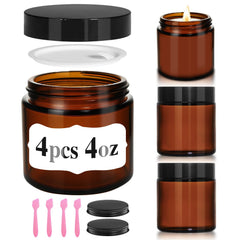 DPLASKA amber glass jar with lid for travel storage and protection