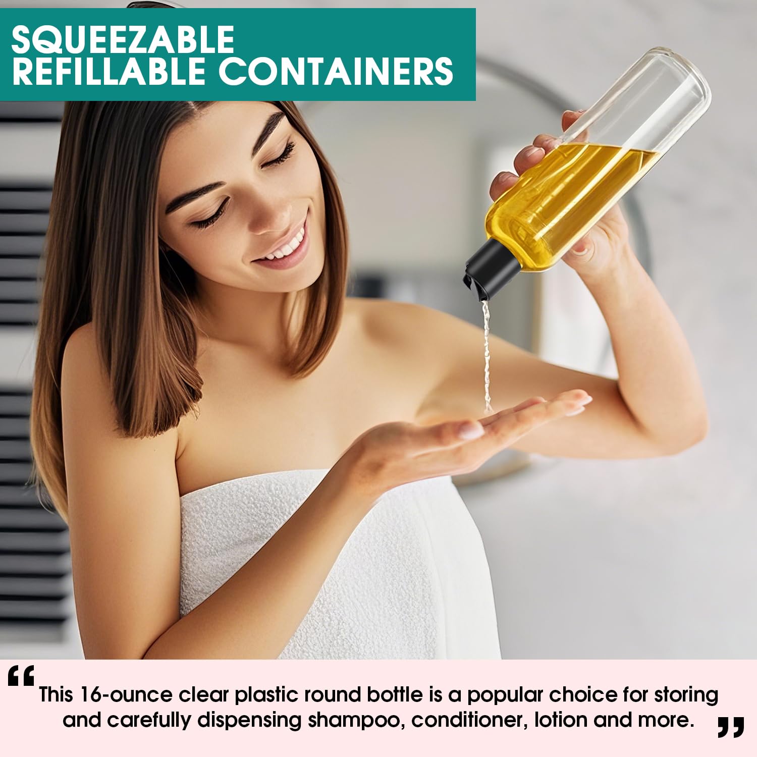 DPLASKA bottles ideal for lotions, shampoos, conditioners, essential oils.
