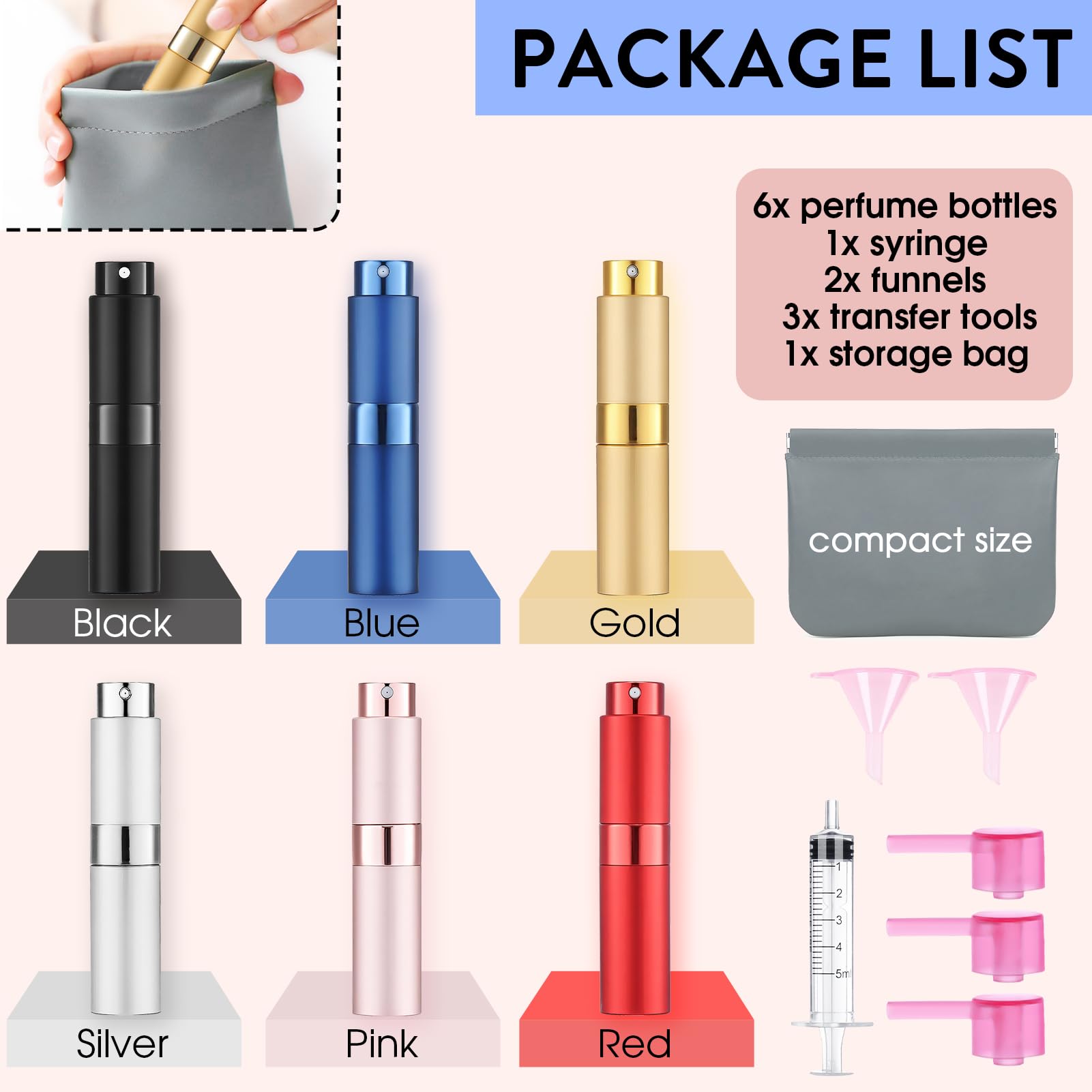DPLASKA storage bag keeps mini bottles organized while traveling.