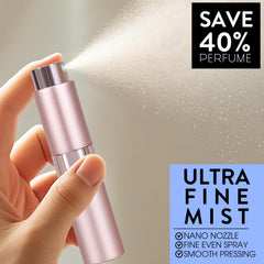 DPLASKA twist-design atomizer with lipstick-style cap for spill-free storage.