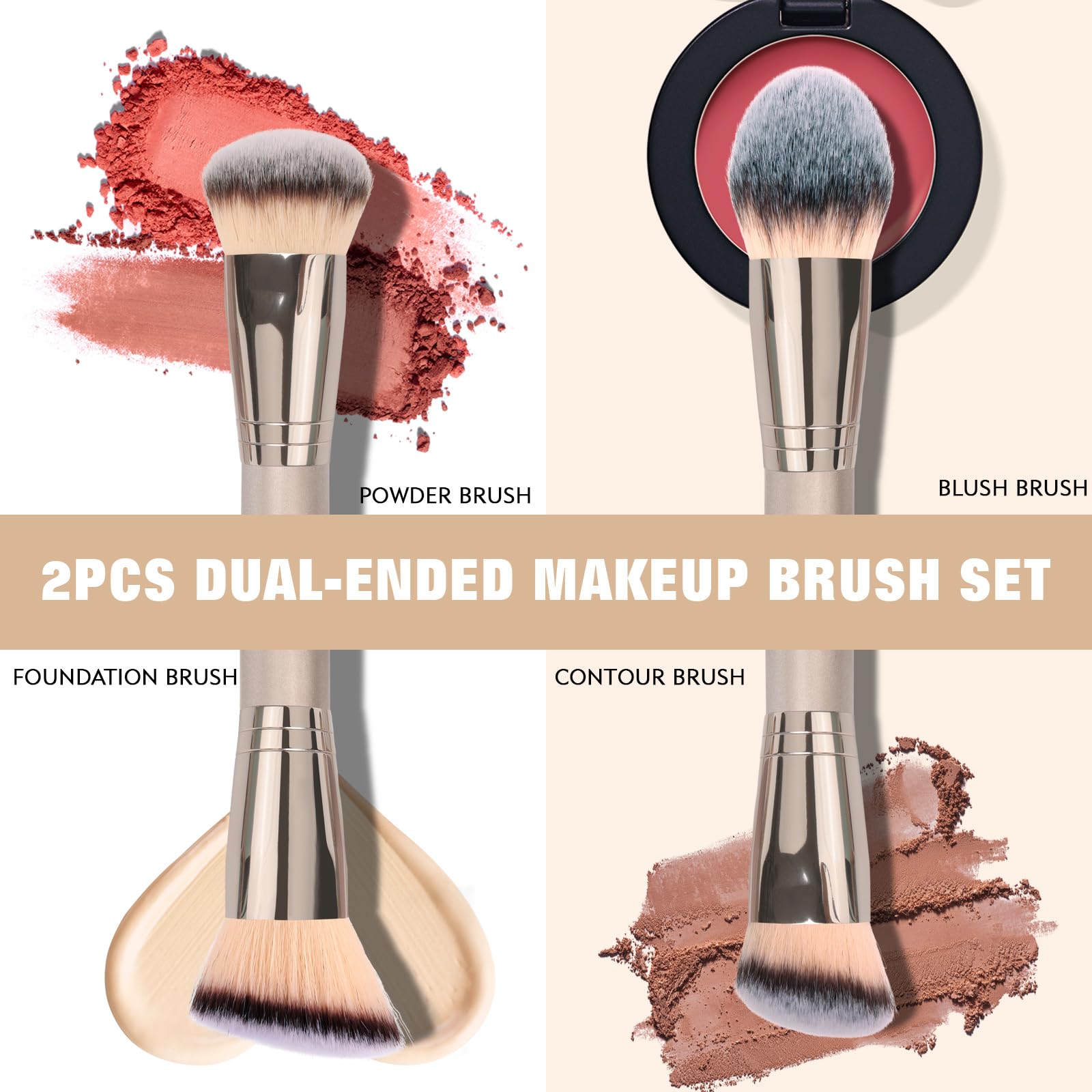 dpolla blush brush dual-ended for precise blush application and blendability.